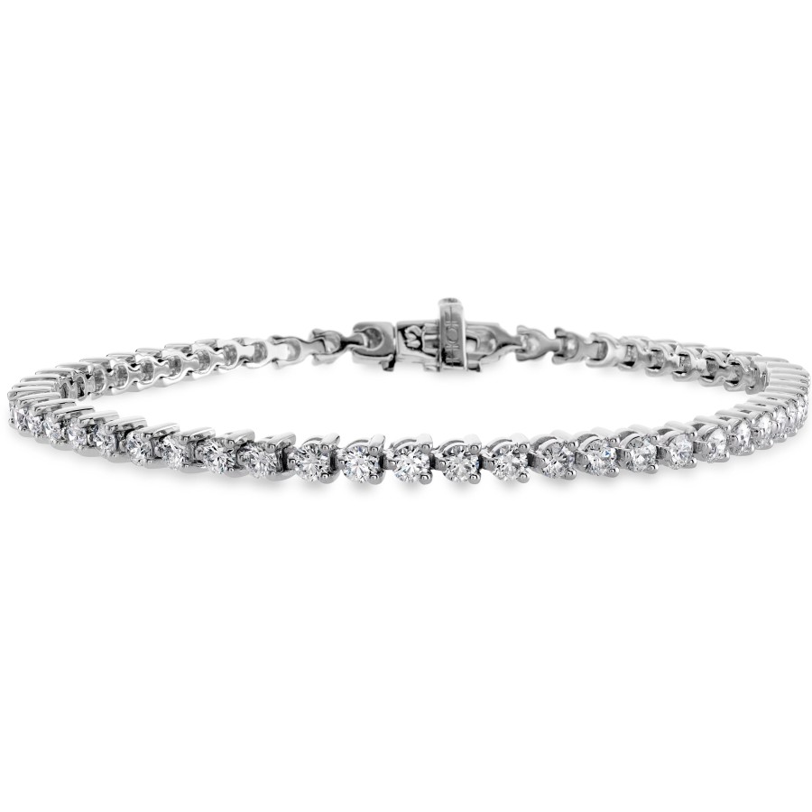 Jewelry Hearts on Fire Tennis + Line Bracelets | Hearts On Fire Select Temptation 18K White Gold Three-Prong Diamond Te