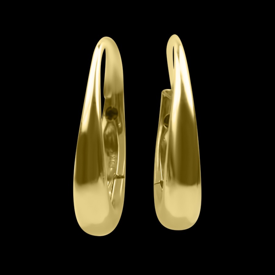 Estate Roberto Coin | Roberto Coin Estate 18K Yellow Gold Tapered Oval Hoop Earrings