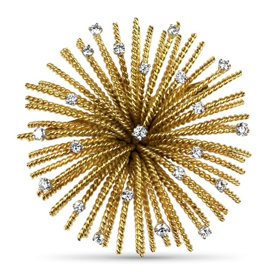 Estate PAGE Estate | Estate Yellow Gold Fireworks Diamond Brooch