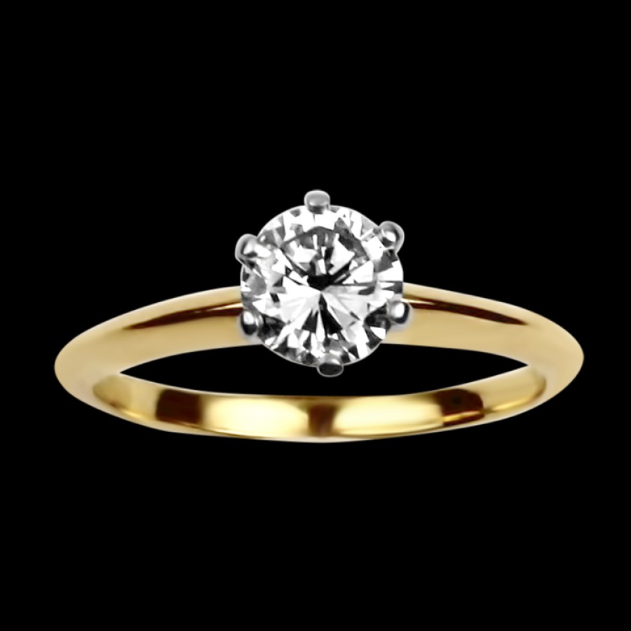 Estate Estate Tiffany & Co. | Estate Tiffany & Co. Platinum 18K Yellow Gold Diamond Solitaire Engage