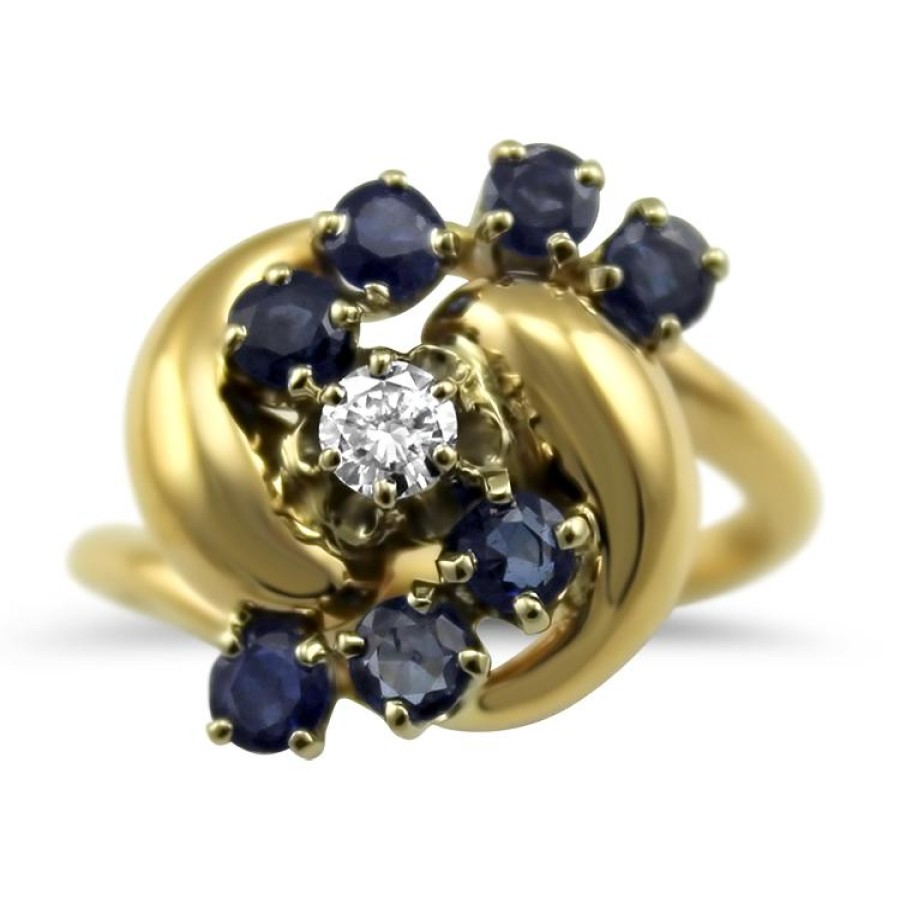 Estate PAGE Estate | Estate Sapphire & Diamond Swirl Ring