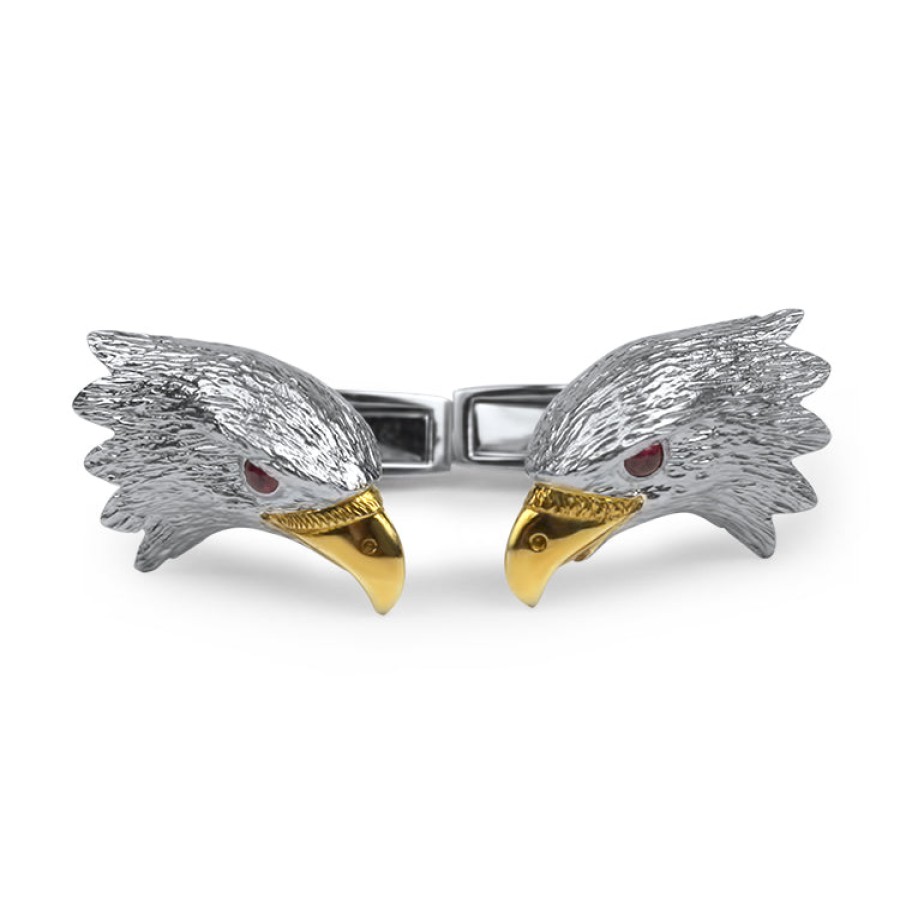 Estate PAGE Estate | Estate 18K White And Yellow Gold E.Wolfe & Co. Eagle Cufflinks