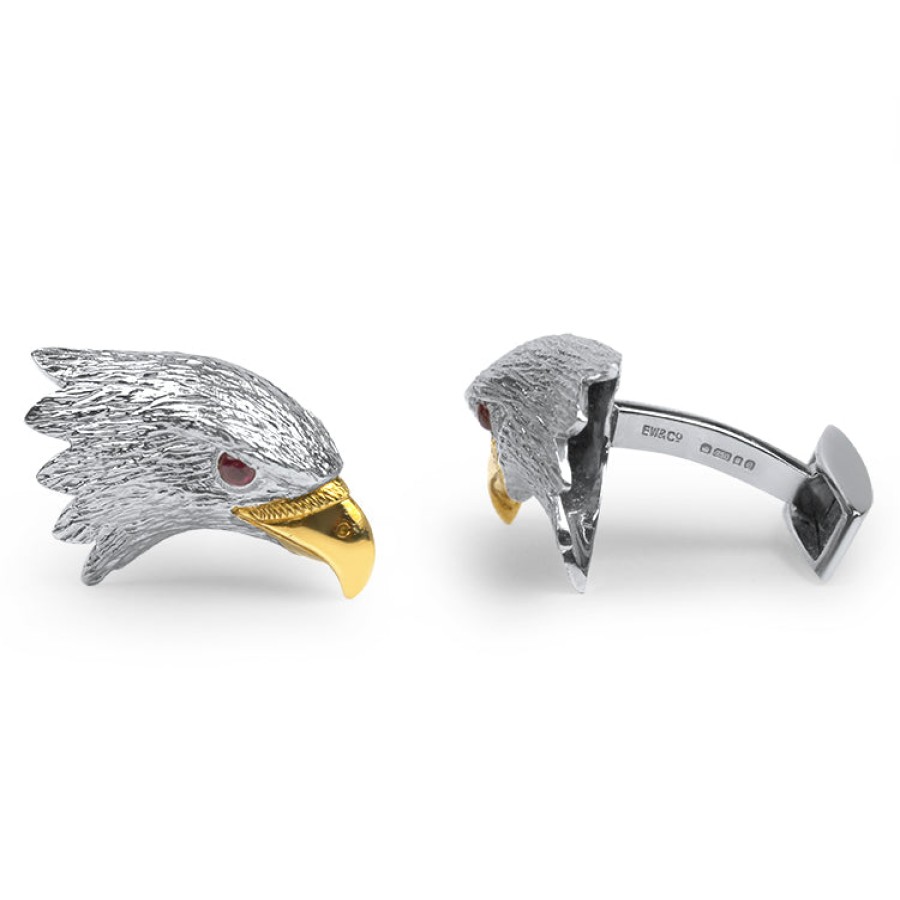 Estate PAGE Estate | Estate 18K White And Yellow Gold E.Wolfe & Co. Eagle Cufflinks