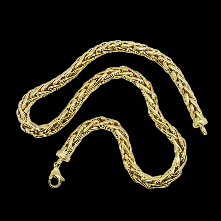 Estate PAGE Estate | Estate 18K Yellow Gold Round Wheat Link 16" Necklace