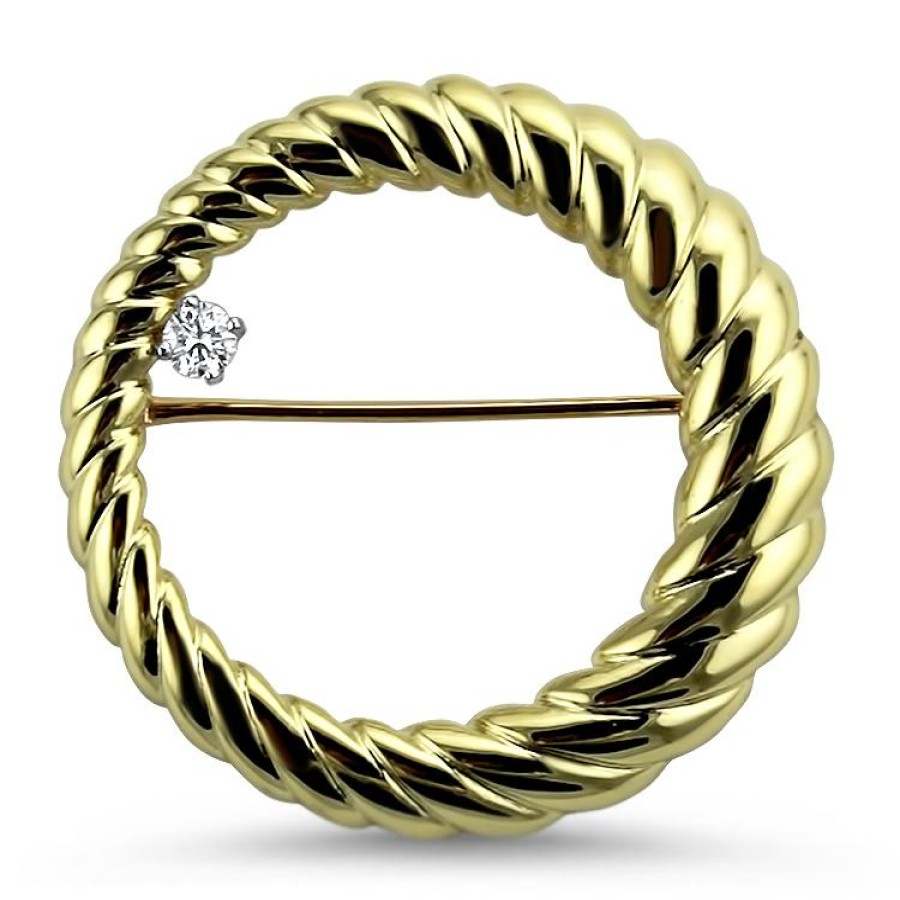 Estate PAGE Estate | Estate Diamond Ribbed Circle Pin