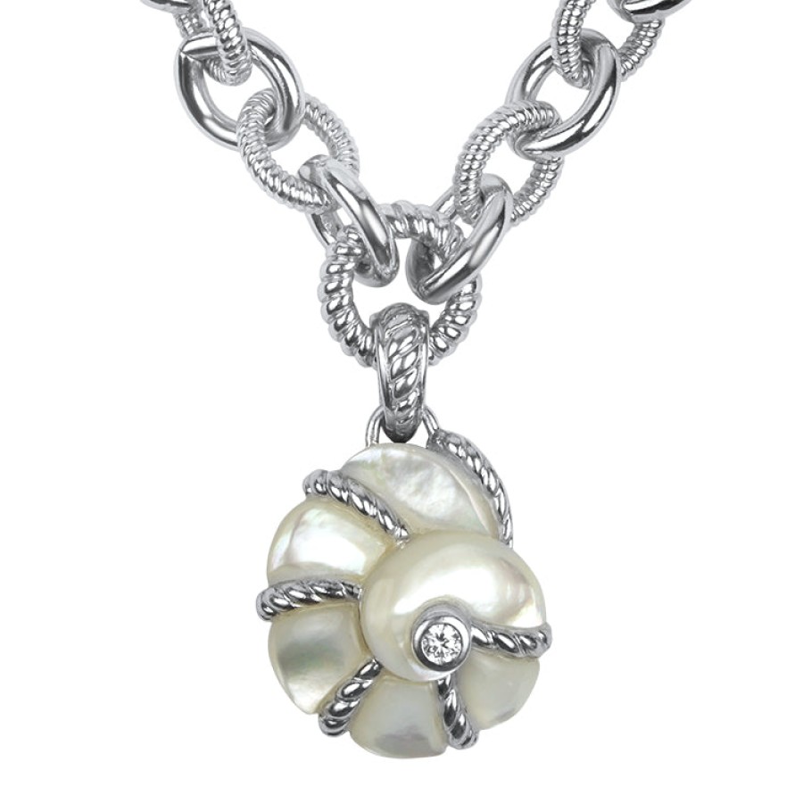 Estate PAGE Estate | Estate Sterling Silver Mother Of Pearl Judith Ripka Necklace And Penda