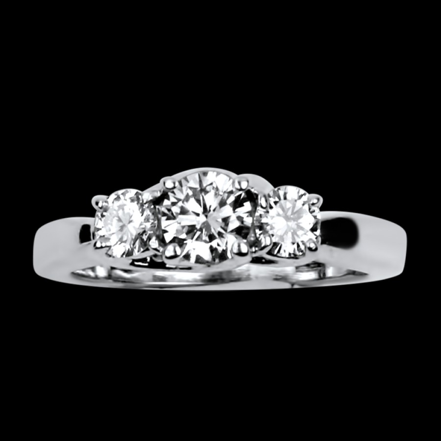 Estate PAGE Estate | Estate 14K White Gold Three-Stone Diamond Engagement Ring