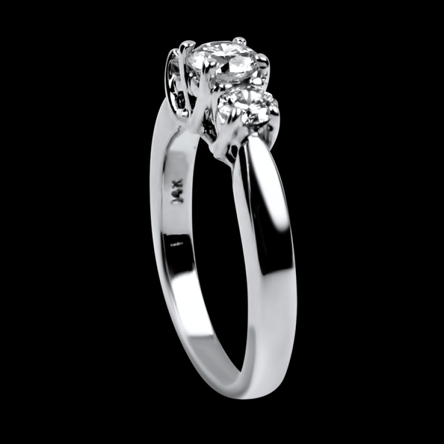 Estate PAGE Estate | Estate 14K White Gold Three-Stone Diamond Engagement Ring