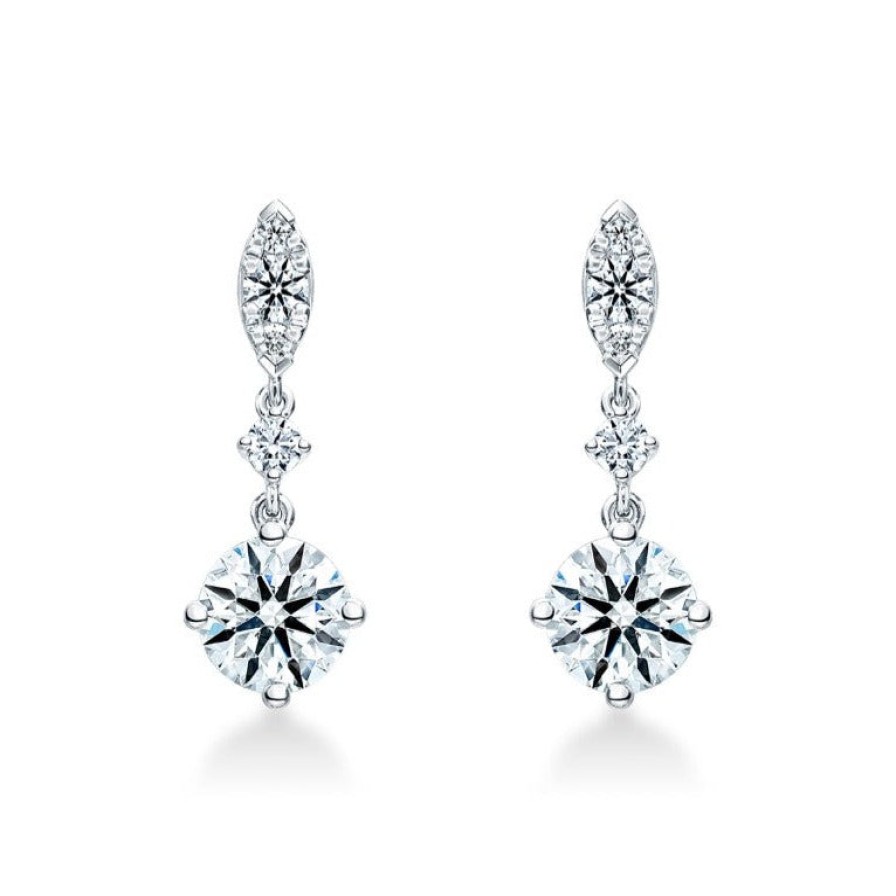 Jewelry Hearts on Fire Diamond Earrings | Hearts On Fire 18K White Gold Aerial Petite Drop Diamond Earrings