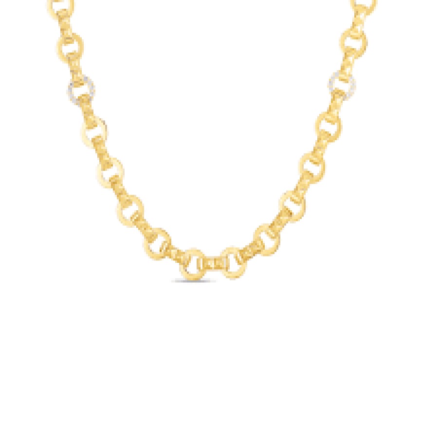 Jewelry Roberto Coin Diamond Necklaces & Pendants | Roberto Coin Obelisco 18K Yellow Gold Diamond Accent Necklace