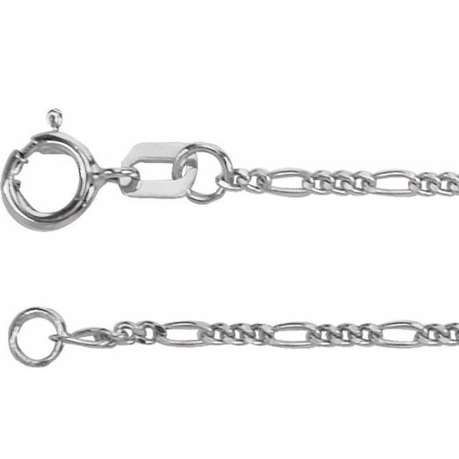 Jewelry Sincerely, Springer's Chains | Sincerely, Springer'S 14K White Gold Concave Figaro Chain