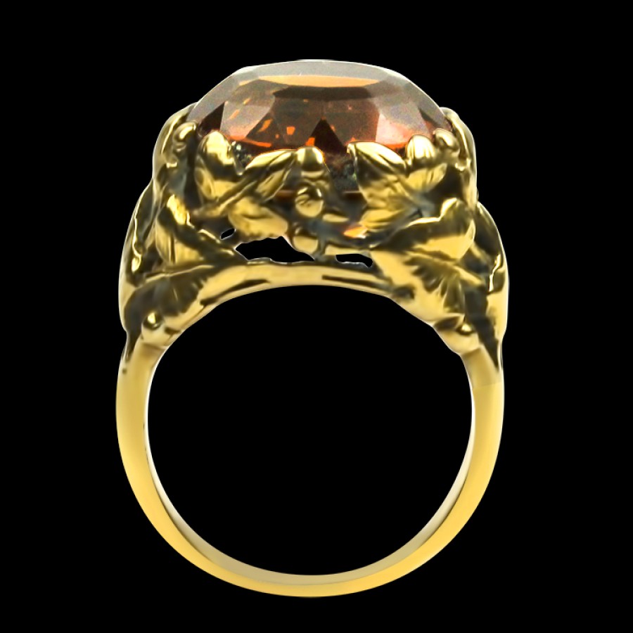 Estate PAGE Estate | Estate 18K Yellow Gold Round Citrine Ring