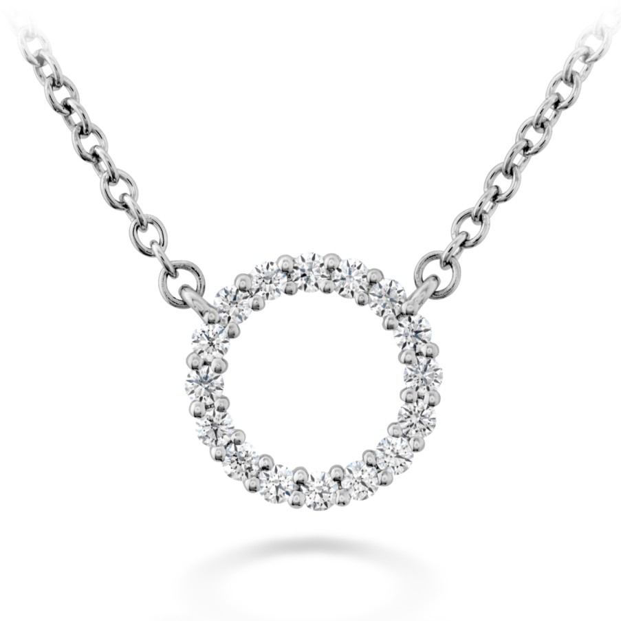 Jewelry Hearts on Fire Diamond Necklaces & Pendants | Hearts On Fire Signature 18K White Gold Small Diamond Circle Pendant N