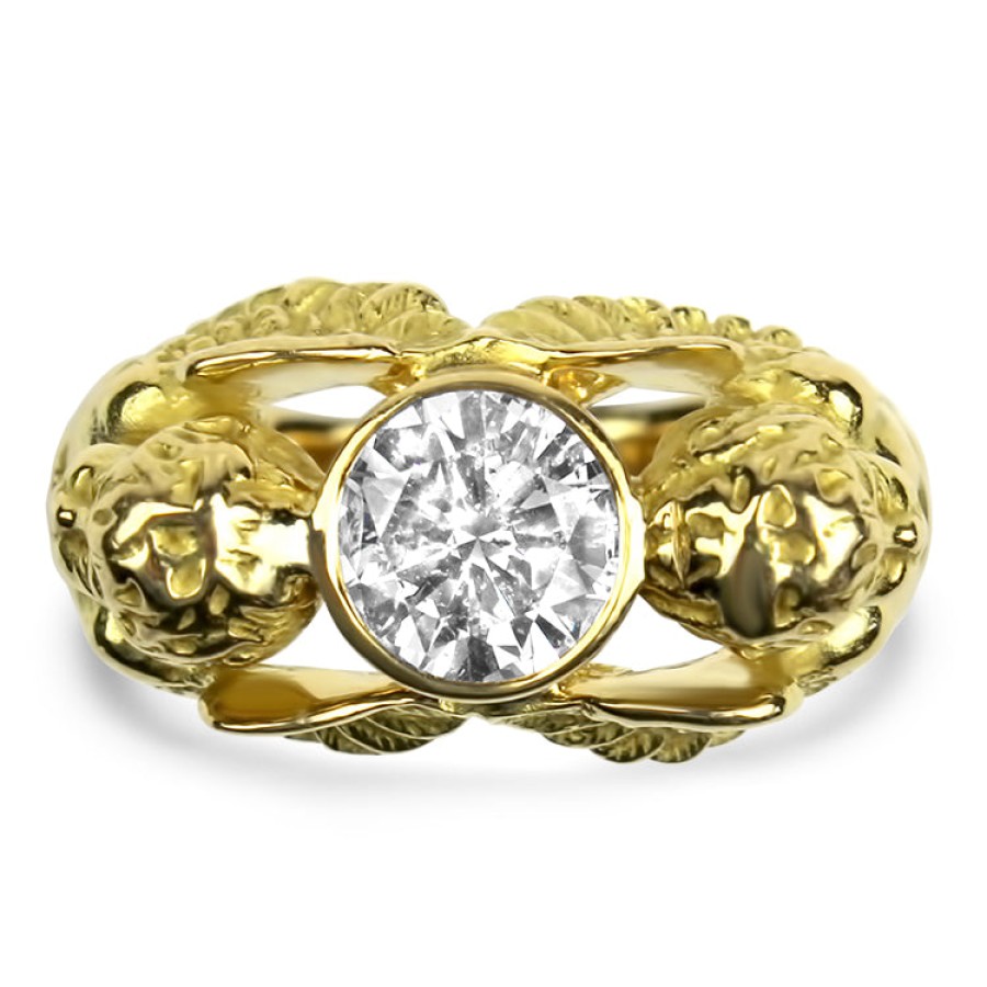 Estate PAGE Estate | Estate 18K Yellow Gold 1.17Cts Diamond Guardian Angel Ring