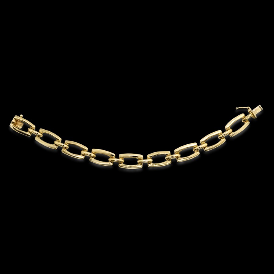 Estate PAGE Estate | Estate 14K Yellow Gold Oval Rectangle Link Bracelet