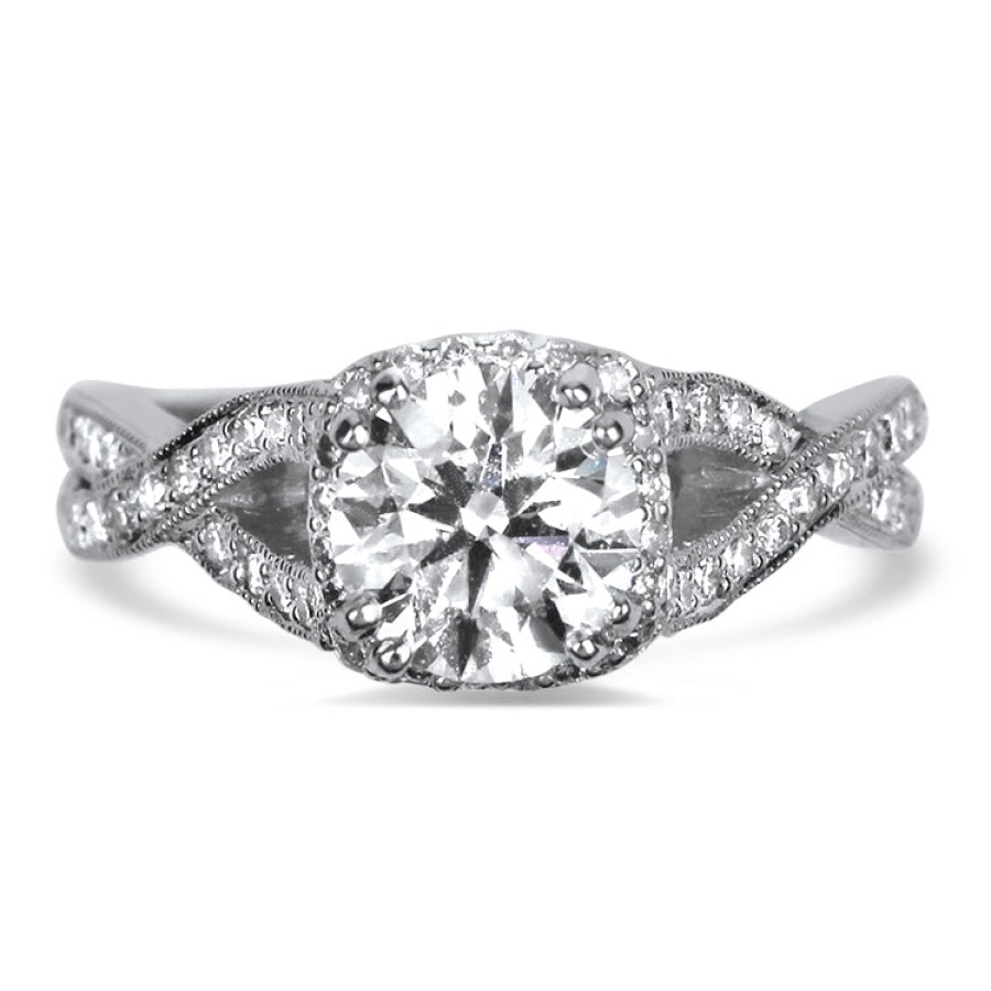 Estate Tacori Engagement | Tacori Estate Platinum Dantela .93Ct Ideal Cut Diamond Engagement Ring