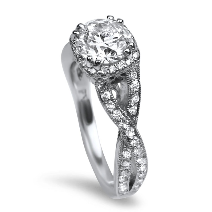 Estate Tacori Engagement | Tacori Estate Platinum Dantela .93Ct Ideal Cut Diamond Engagement Ring