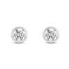 Jewelry Lightbox Stud Earrings | Lightbox Lab-Grown White Gold Bezel Diamond Studs - 1Ctw