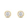 Jewelry Lightbox Stud Earrings | Lightbox Lab-Grown Yellow Gold Bezel Diamond Studs - 1Ctw