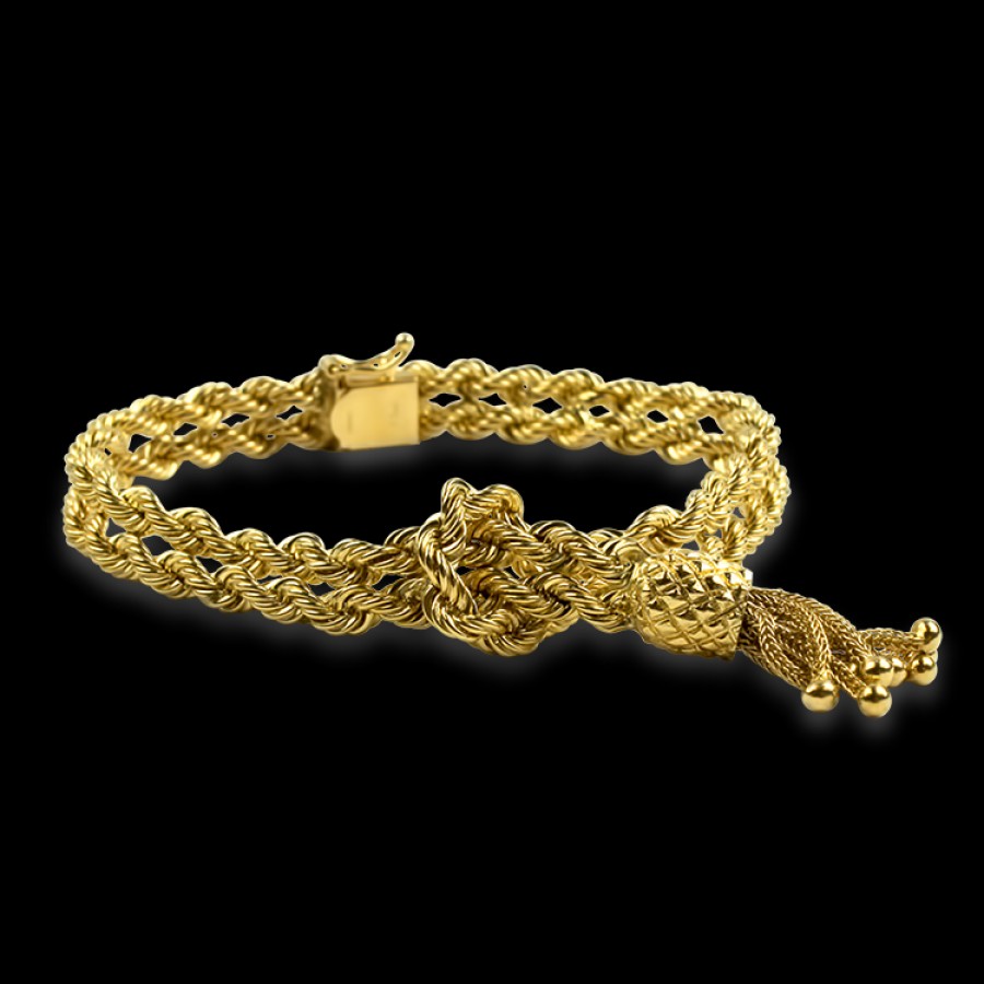 Estate PAGE Estate | Estate 14K Yellow Gold Double Rope Knot Bracelet