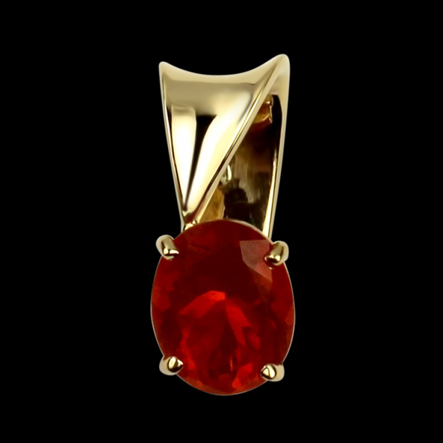 Estate PAGE Estate | Estate 14K Yellow Gold Fire Opal Pendant