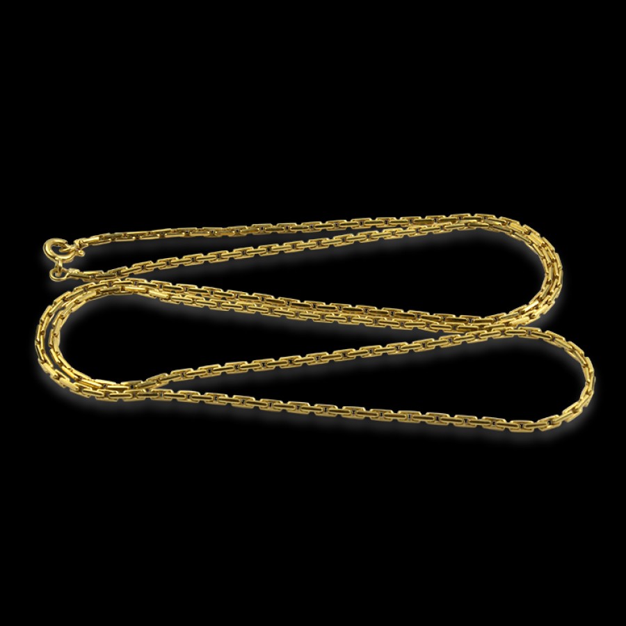 Estate PAGE Estate | Estate 18K Yellow Gold Rectangular Link 24" Chain