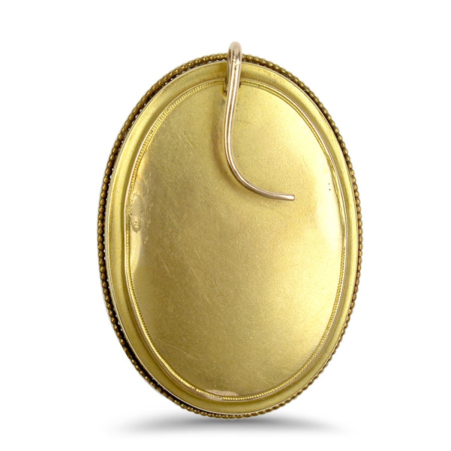 Estate PAGE Estate | Estate 14K Yellow Gold Pearl Fleur-De-Lis Locket And Pendant