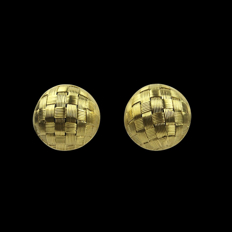 Estate PAGE Estate | Estate 18K Yellow Gold Woven Dome Stud Earrings