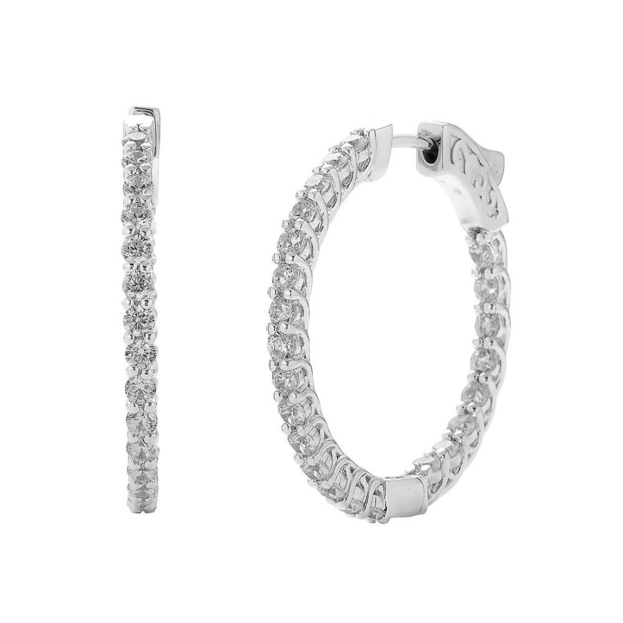 Jewelry Sincerely, Springer's Diamond Earrings | Sincerely, Springer'S Classic Inside-Out Round Diamond Hoop Earrings -