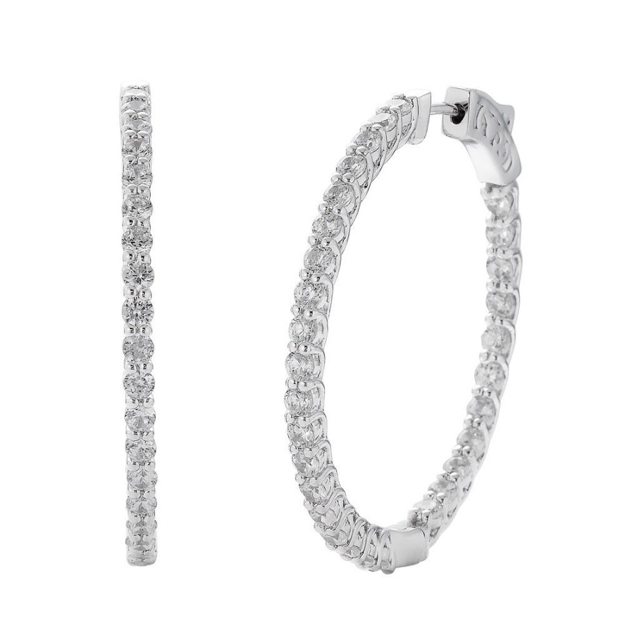 Jewelry Sincerely, Springer's Diamond Earrings | Sincerely, Springer'S Classic Inside-Out Round Diamond Hoop Earrings -