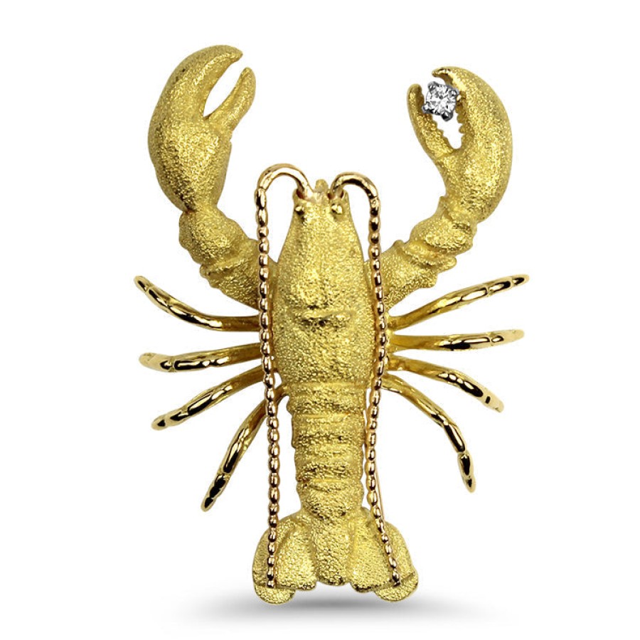 Estate PAGE Estate | Estate 18K Yellow Gold Diamond Lobster Pin