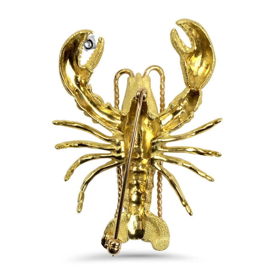 Estate PAGE Estate | Estate 18K Yellow Gold Diamond Lobster Pin