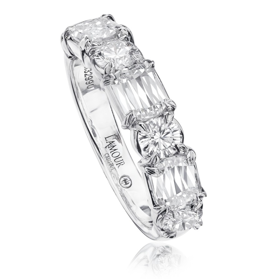 Jewelry Christopher Designs Diamond Rings | Christopher Designs 14K White Gold L'Amour Crisscut Diamond Anniversar