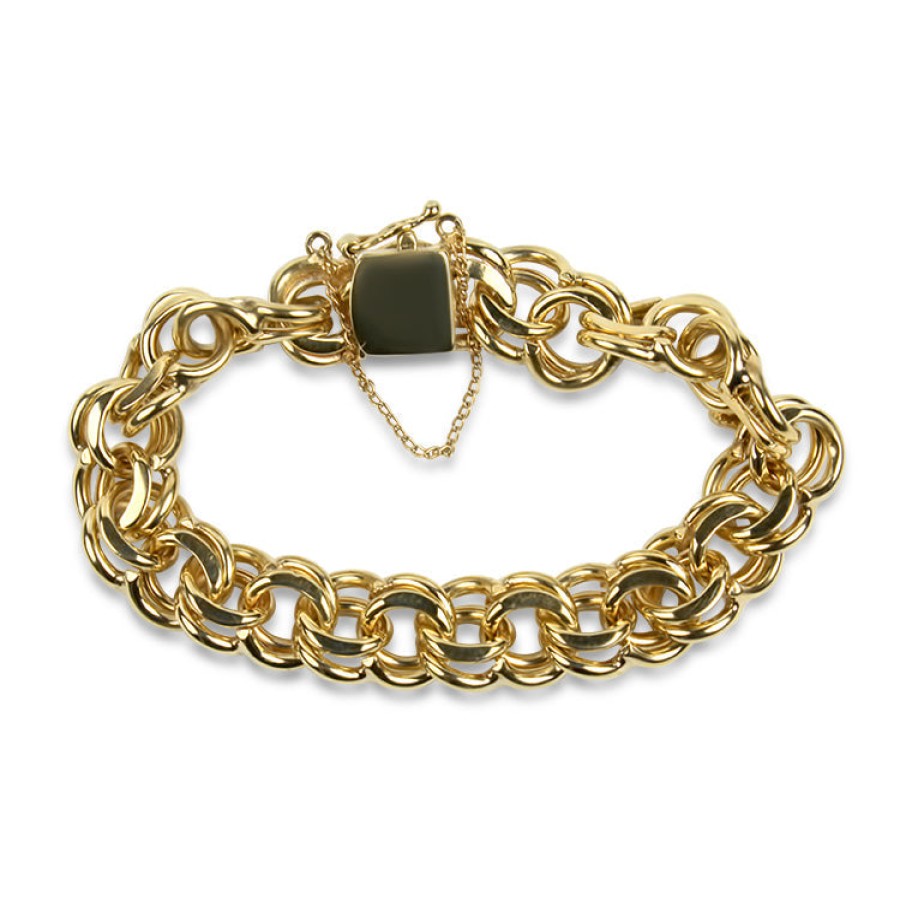 Estate PAGE Estate | Estate 14K Yellow Gold Double Link Charm Bracelet