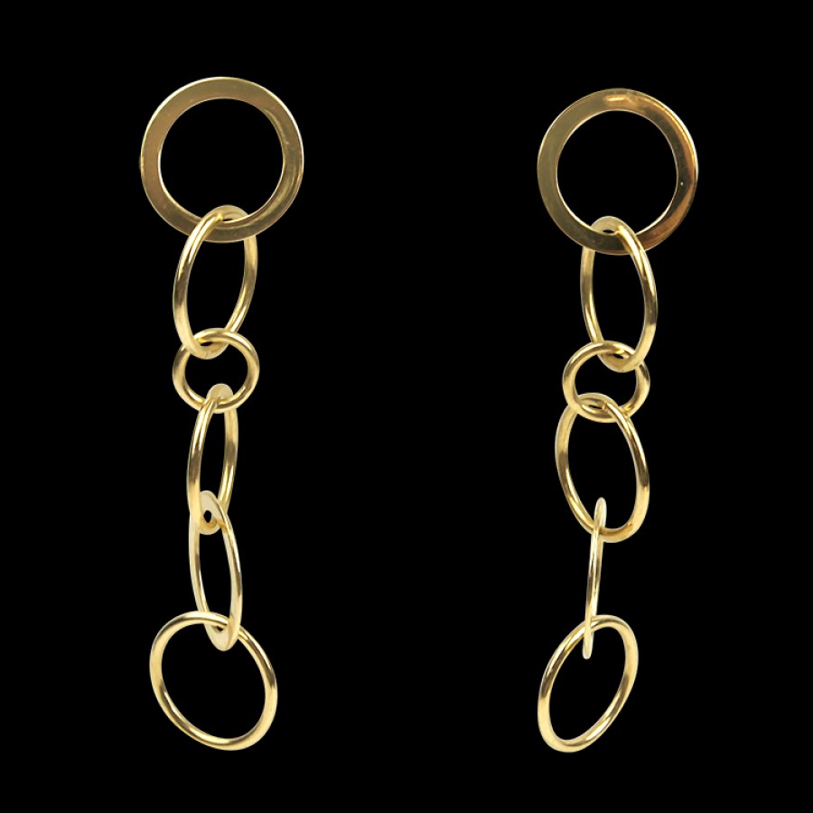 Estate PAGE Estate | Estate 14K Yellow Gold Alternating Ring Dangle Earrings