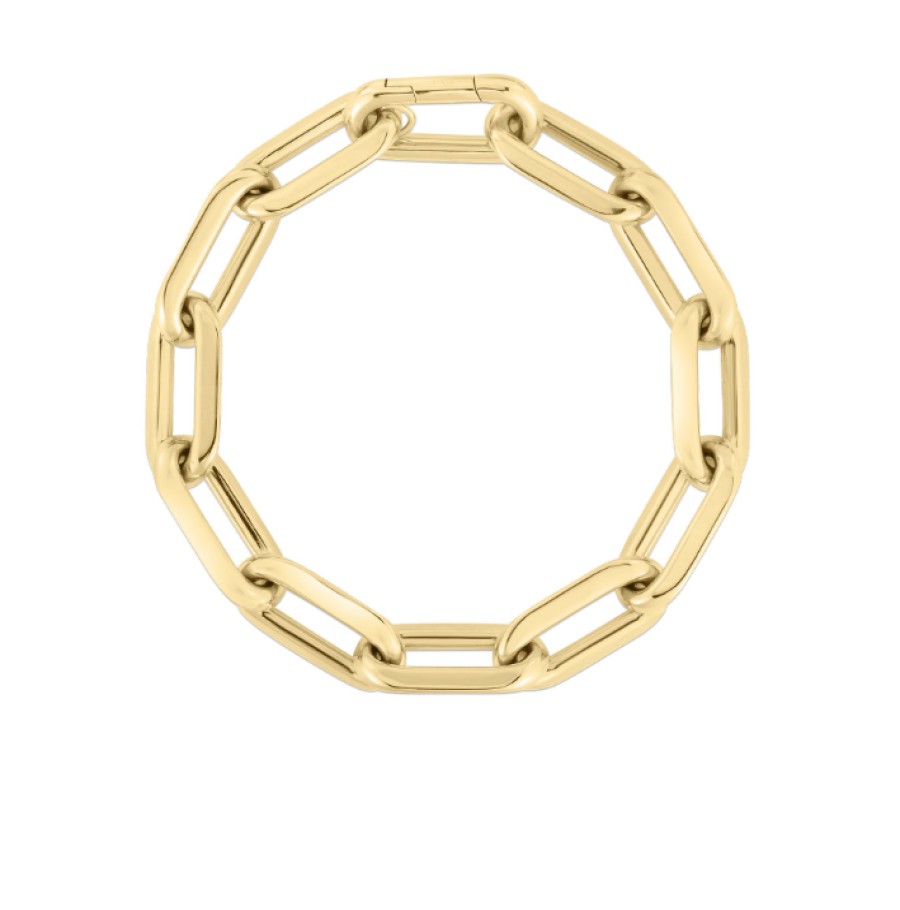 Jewelry Roberto Coin Link Bracelets | Roberto Coin 18K Yellow Gold Oro Classic Link Bracelet