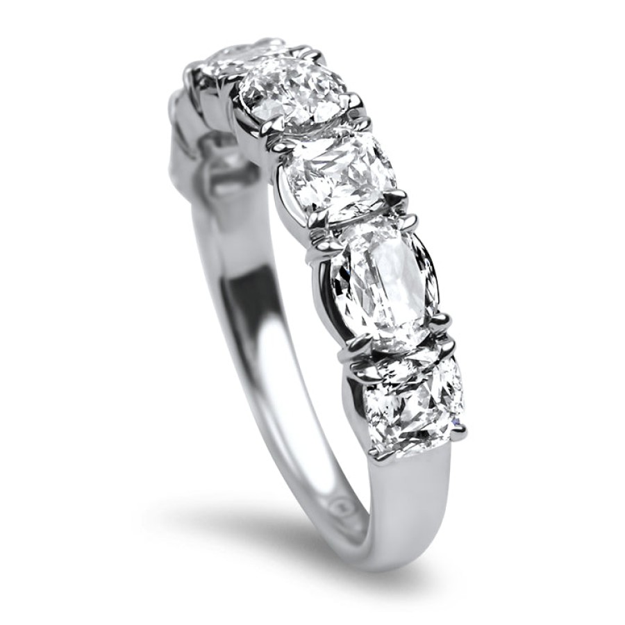 Jewelry Christopher Designs Diamond Rings | Christopher Designs 18K White Gold L'Amour Cushion And Oval Crisscut D