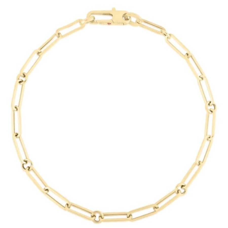 Jewelry Roberto Coin Link Bracelets | Roberto Coin 18K Yellow Gold Paper-Clip Link Bracelet