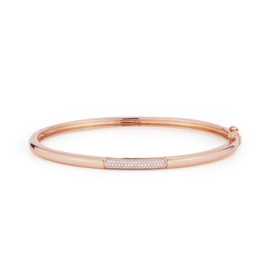 Jewelry Dana Rebecca Designs Bangle Bracelets | Dana Rebecca Designs Cynthia Rose Pave Dome Bangle Bracelet - Rose Gol