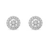 Jewelry Lightbox Stud Earrings | Lightbox Lab-Grown White Gold Halo Diamond Studs - 1Ctw