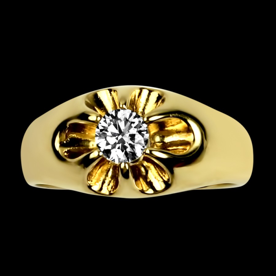 Estate PAGE Estate | Estate 14K Yellow Gold Hearts On Fire Belcher Diamond Ring