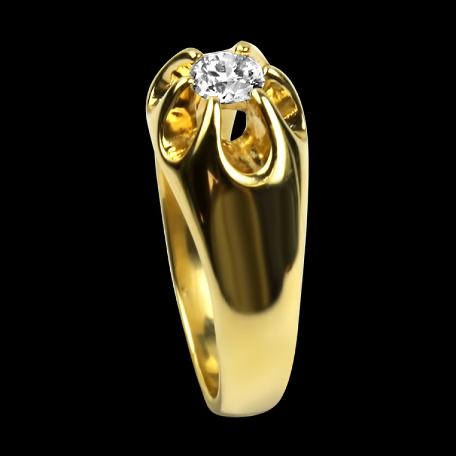 Estate PAGE Estate | Estate 14K Yellow Gold Hearts On Fire Belcher Diamond Ring