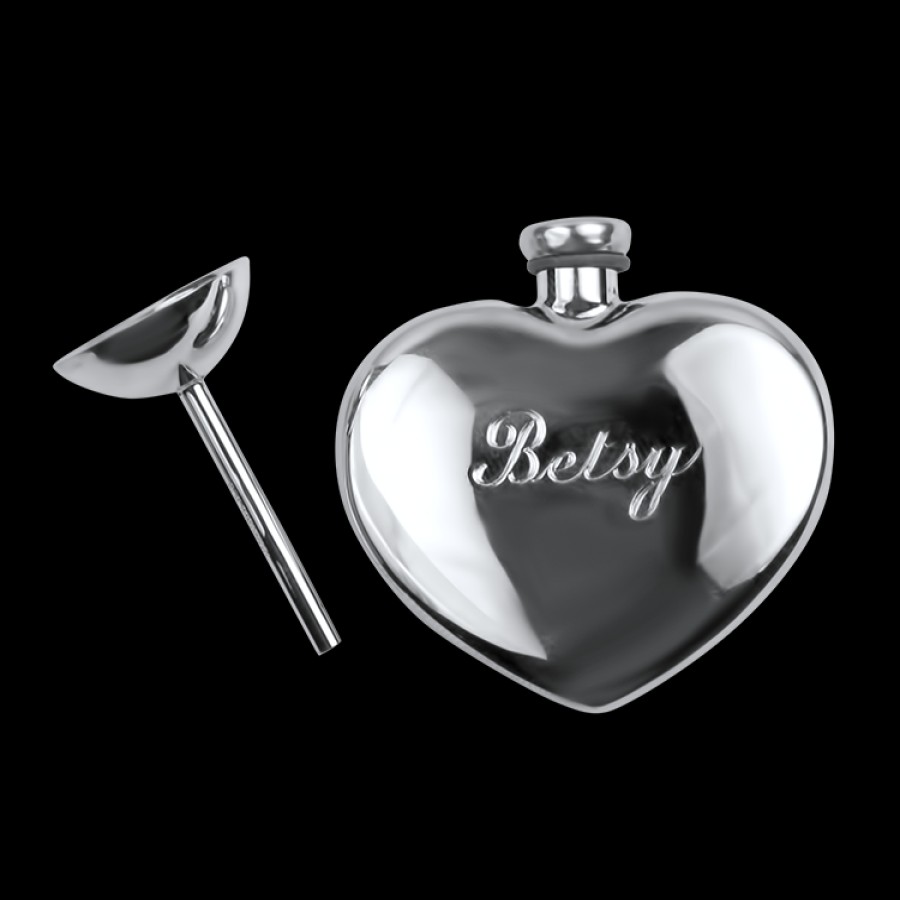 Estate Estate Tiffany & Co. | Estate Tiffany & Co. Sterling Silver Heart Shaped Perfume Flask