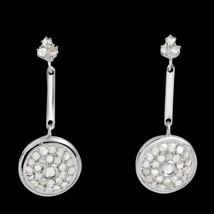 Estate PAGE Estate | Estate 14K White & Yellow Gold Rose Cut Diamond Earrings