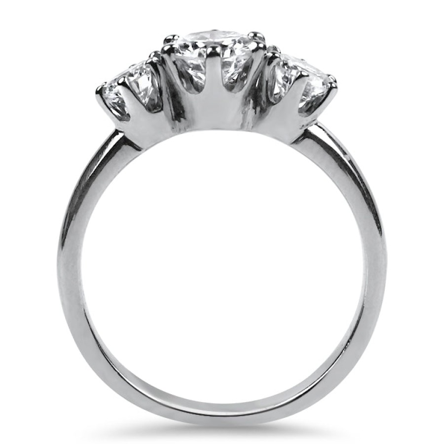 Estate PAGE Estate | Estate 14K White Gold Three-Stone 6-Prong Diamond Engagement Ring