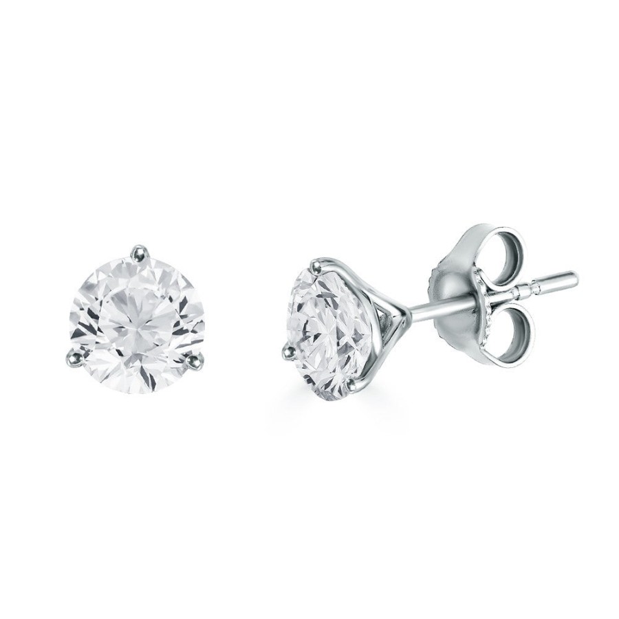 Jewelry Sincerely, Springer's Diamond Earrings | Sincerely, Springer'S White Gold Three-Prong Martini Diamond Stud Earr