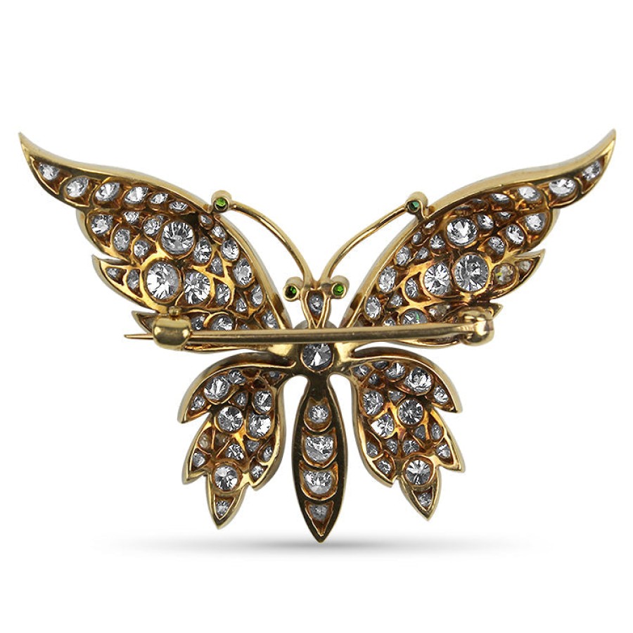 Estate PAGE Estate | Estate Platinum 18K Yellow Gold Edwardian Diamond Butterfly Brooch