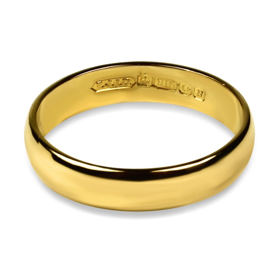 Estate PAGE Estate | Estate Yellow Gold Half-Round 3.75Mm Band