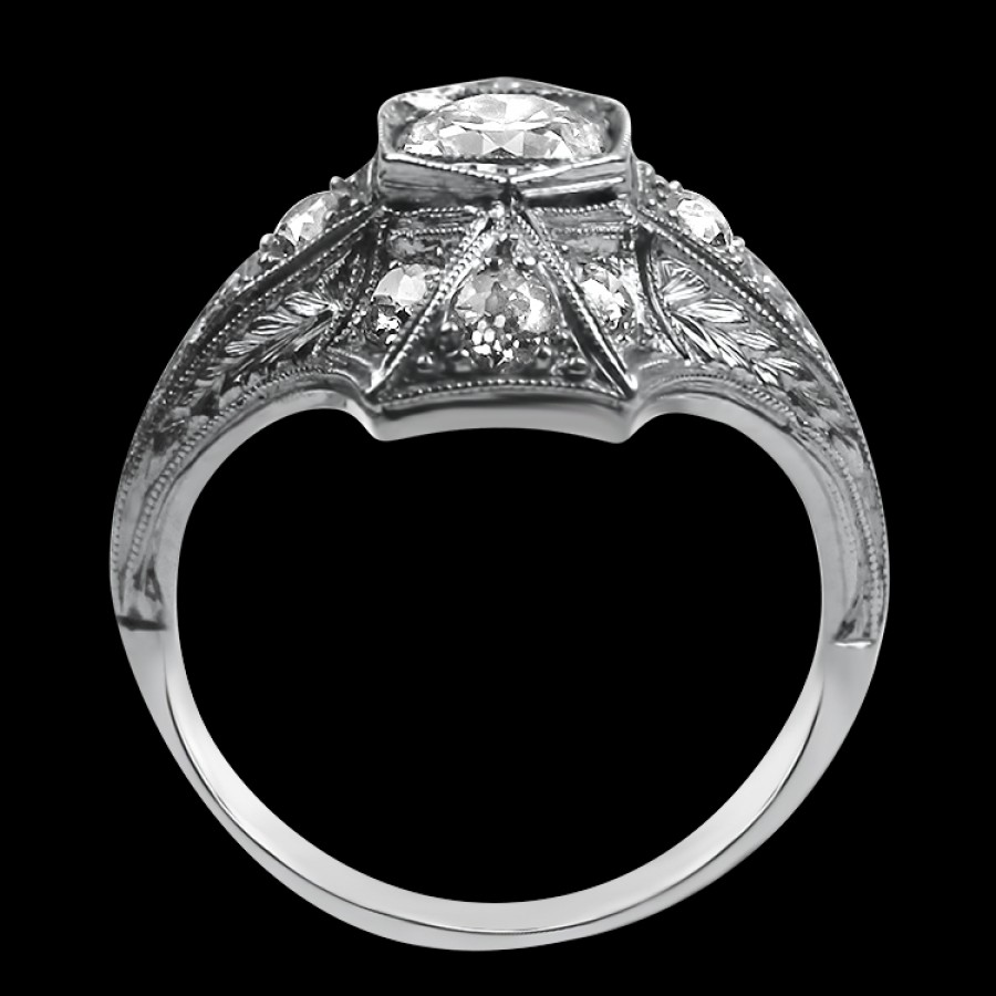 Estate PAGE Estate | Estate Platinum Antique Reproduction Style Old European Cut Diamond Ri