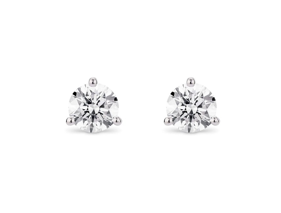 Jewelry Lightbox Stud Earrings | Lightbox Lab-Grown White Gold Diamond Studs - 1.50Ctw